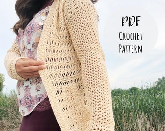 Summer Waves Crochet Sweater Pattern – XS-XXL Sizes (PDF Pattern)