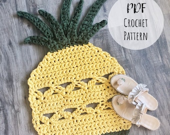 Pineapple Rug Crochet Pattern – T-Shirt Yarn Design (PDF Pattern)