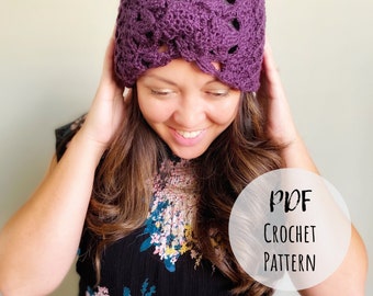 Pineapple & Pine Crochet Headband Pattern - Lacy Ear Warmer (PDF Pattern)