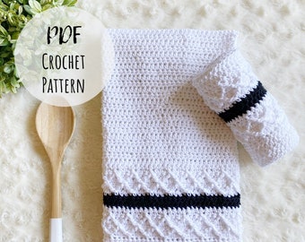 Pineapple Stitch Crochet Washcloth and Dish Towel Pattern (PDF Pattern)