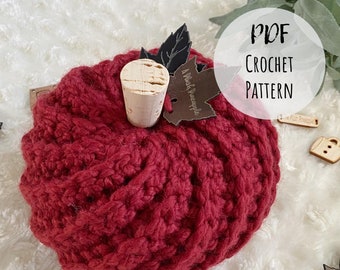 Kelsi Pumpkin Crochet Pattern - Diagonal Ribbing (PDF Pattern)