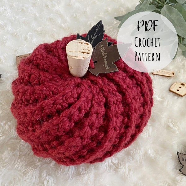 Kelsi Pumpkin Pattern - Crochet Pattern - Crochet Pumpkin Pattern - Crochet Fall Decor - PATTERN ONLY