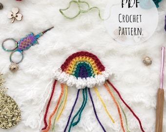 Crochet Rainbow Appliqué - Crochet Rainbow - Rainbow Appliqué - Pattern ONLY