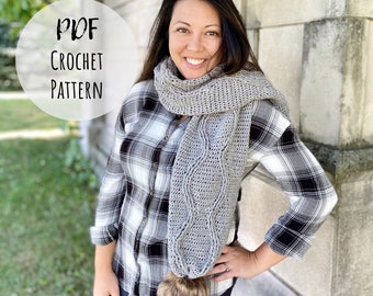 Crochet Scarf Pattern - Pineapple Scarf Pattern - Scarf Pattern - Crochet Scarf - PATTERN ONLY