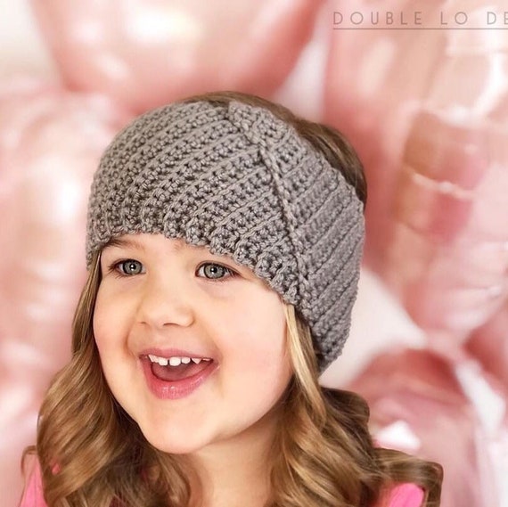 Kelsi Headband Crochet Pattern - Diagonal Ribbed Ear Warmer (PDF