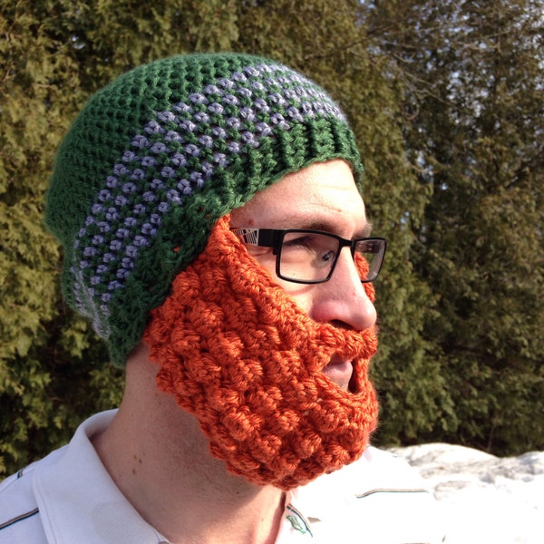 Crochet Beard Beanie - Adult Beard Beanie - Crochet Hat - Beanie with Beard - Accessories