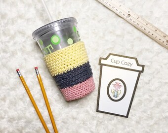 Pencil Cup Cozy - Cold Drink Cozy - Cup Cozy - Crochet Cozy