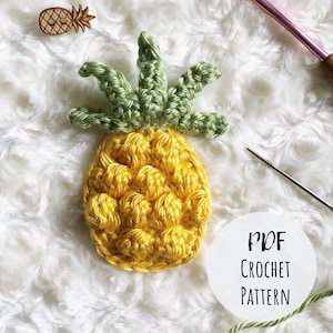 Plush Pineapple Appliqué PDF Crochet Pattern