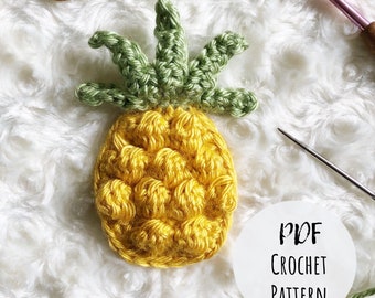 Plush Pineapple Appliqué PDF Crochet Pattern