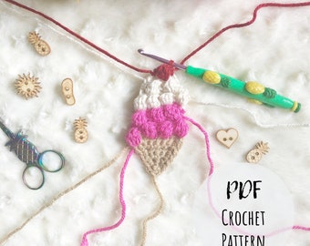 Bobble Ice Cream Crochet Appliqué Pattern (PDF Download)