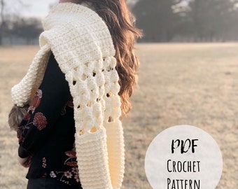 Pineapple & Pine Scarf Crochet Pattern - Crochet Scarf Pattern - Pattern ONLY