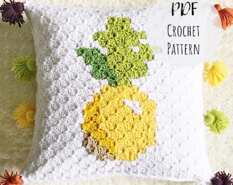 C2C Crochet Pineapple Pillow Cover PATTERN (PDF Download)