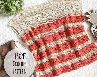 Poppin' Pineapple Pullover Crochet Pattern – Oversized Top (PDF Pattern)
