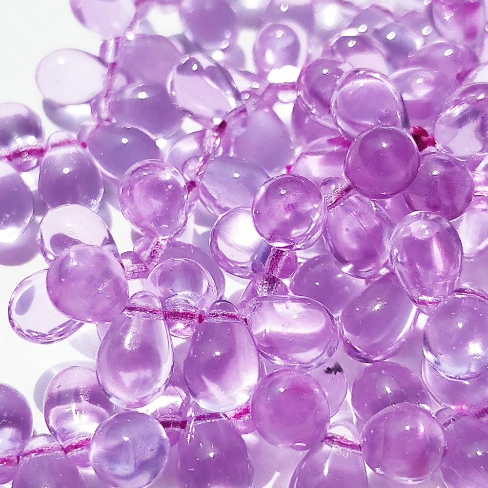 6x9mm 20pcs Czech Glass Teardrop Beads - Orchid Purple