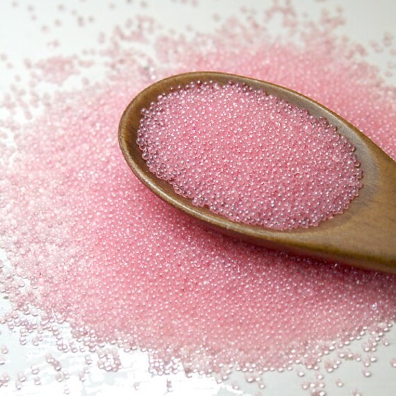30g No Hole Micro Glass Beads pink clear color Etsy