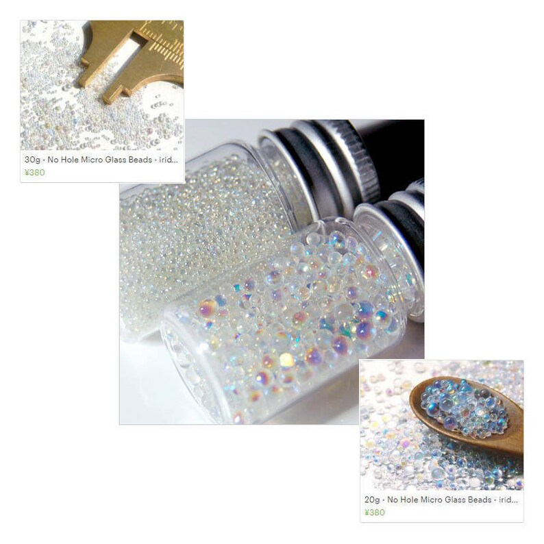 1 lbs No Hole Micro Glass Beads iridescent clear ABcolor Etsy