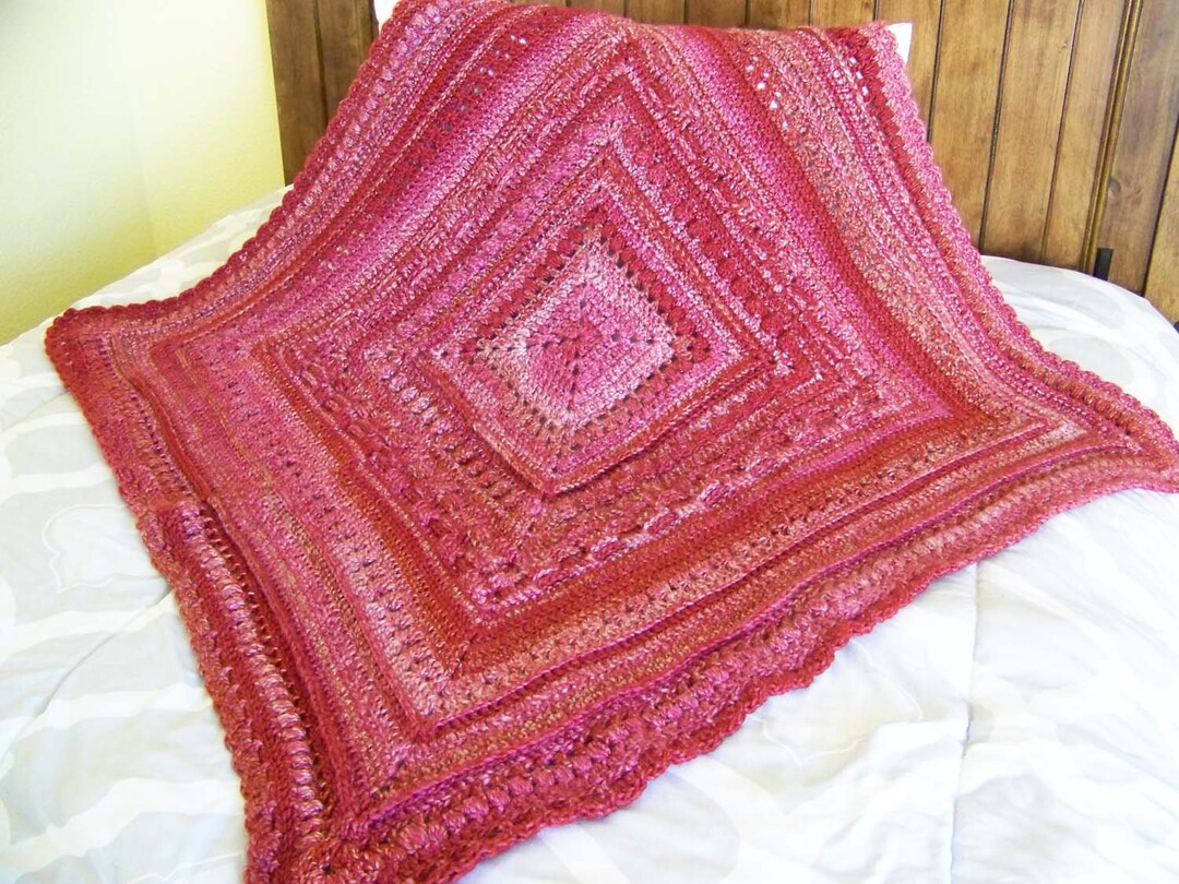 Raspberry Red Crochet Afghan Lap Blanket or Baby Blanket - Etsy