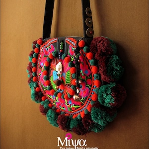 Miya&#39;s Original Ethnic Hmong Embroidered Crossbody Bag - Sunny Mood