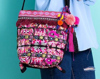 Miya's Original Ethnic Hmong Embroidered Crossbody Bag - Summer Solstice