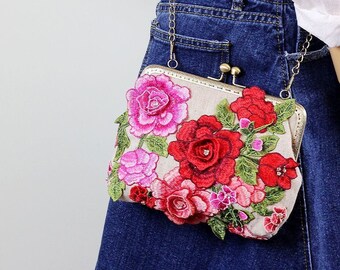 Miya's Original Embroidered Chain Crossbody Bag Handbag