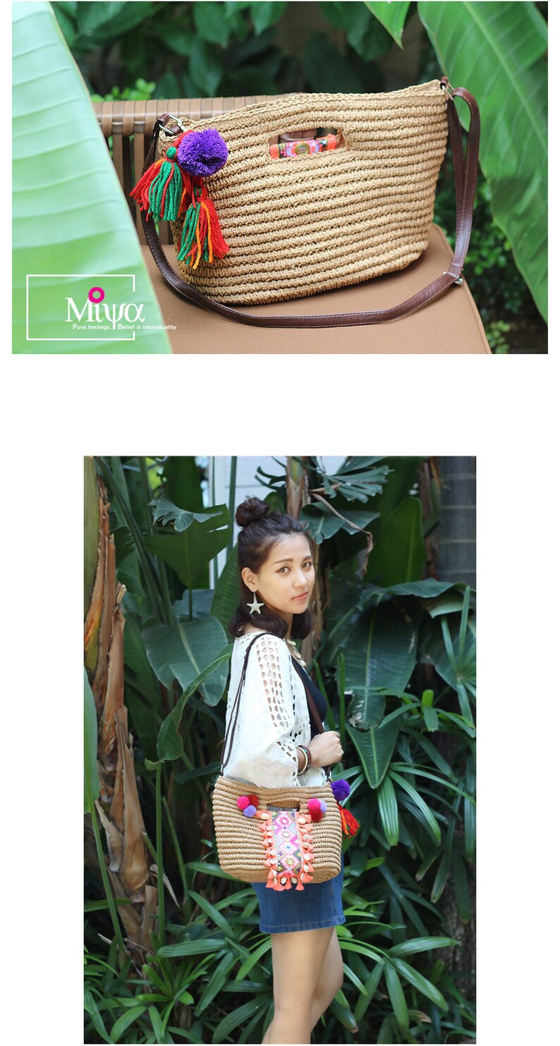 Miya's Original Bohemian Straw Shoulder Bag image 3