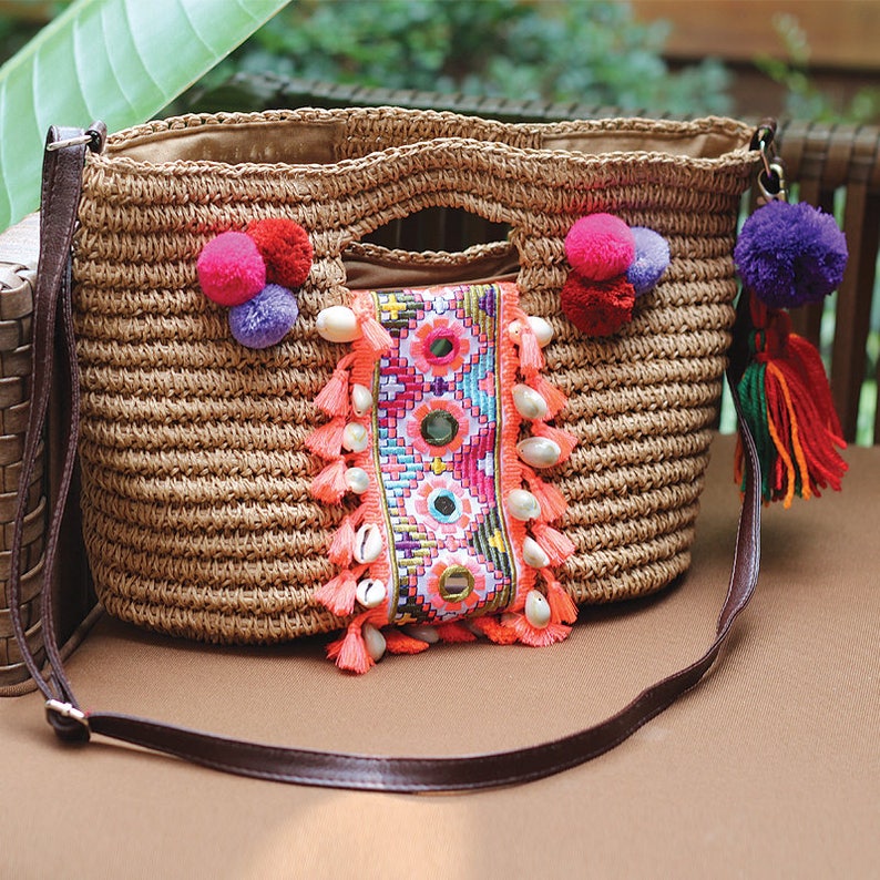 Miya's Original Bohemian Straw Shoulder Bag image 2