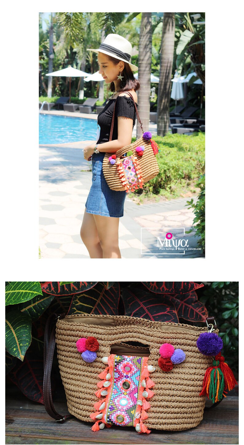 Miya's Original Bohemian Straw Shoulder Bag image 7