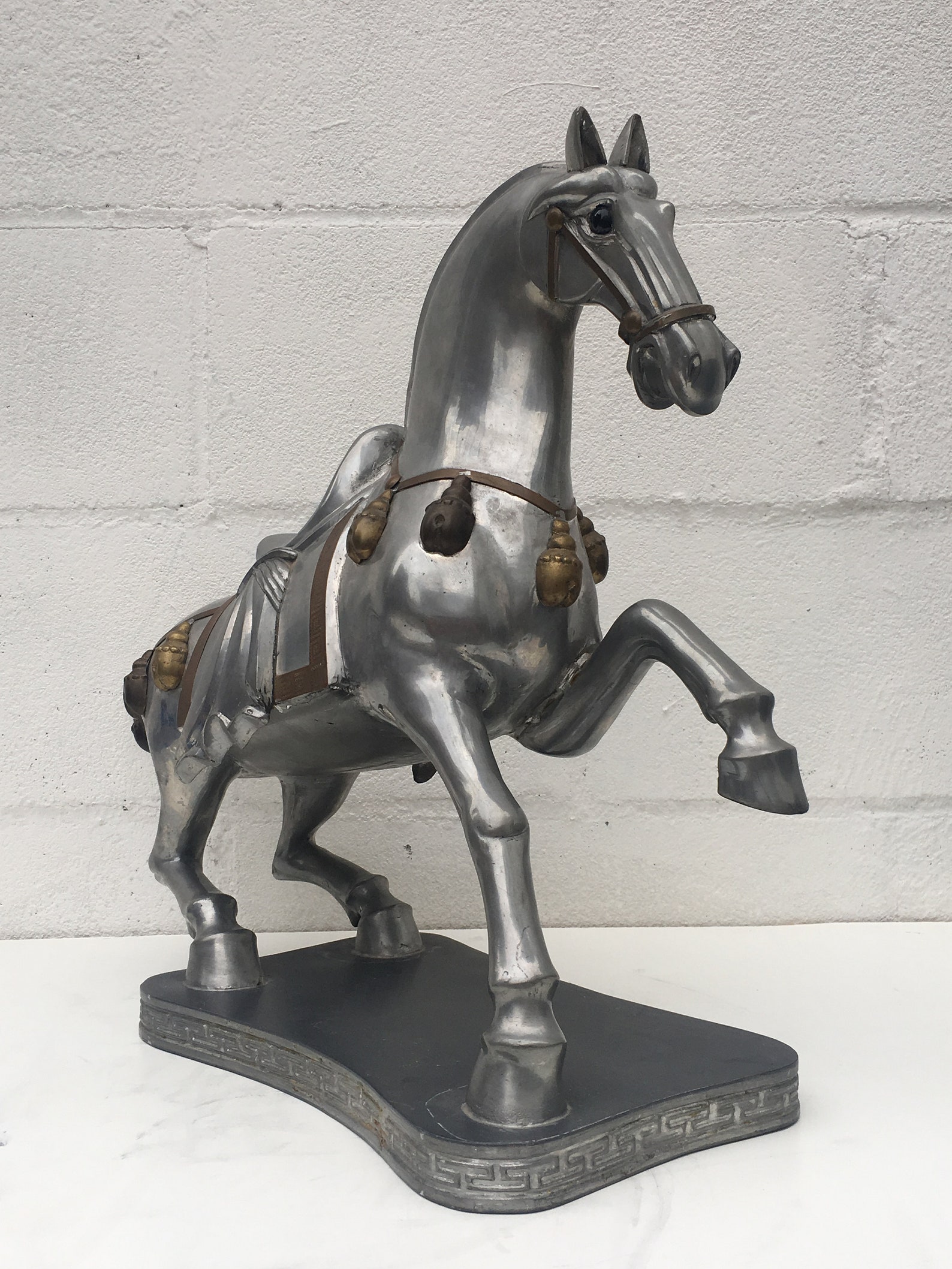 FREE SHIPPING in US Vintage Chinese Pewter Horse Statue Etsy