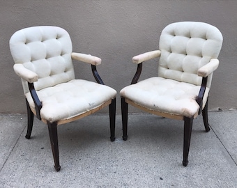 NO SHIPPING!  Pair UnUpholstered Showroom solid wood Sample Side Chairs