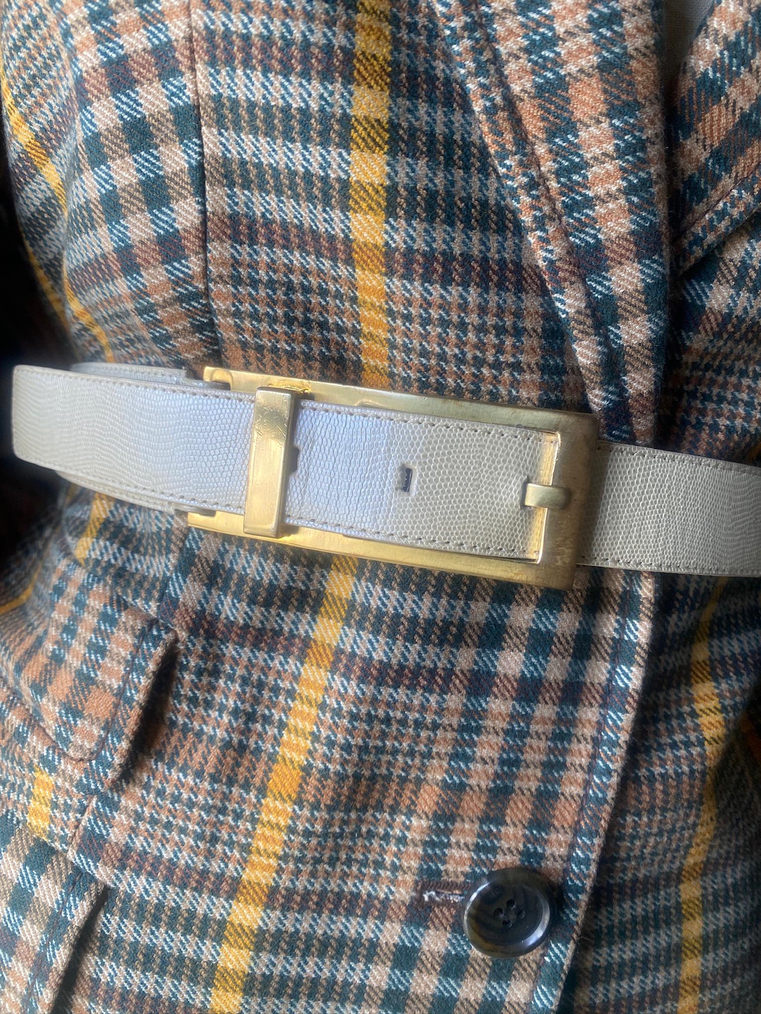 Linda Allard for Ellen Tracy Belt Tan Italian Sueded Calfskin Gold Rope Buckle L Linda Allard for Ellen Tracy Belt - Etsy main image 3