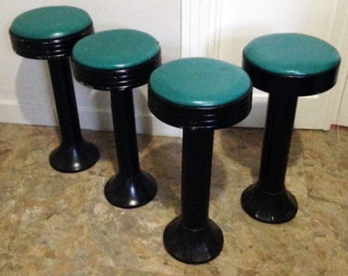 Antique Cast Iron Soda Fountain Bar Stool Metal Stools Etsy