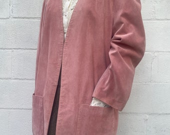 1980s Lord & Taylor suede oversized blazer round collar with large shoulder pads , Womens size: Medium / Large