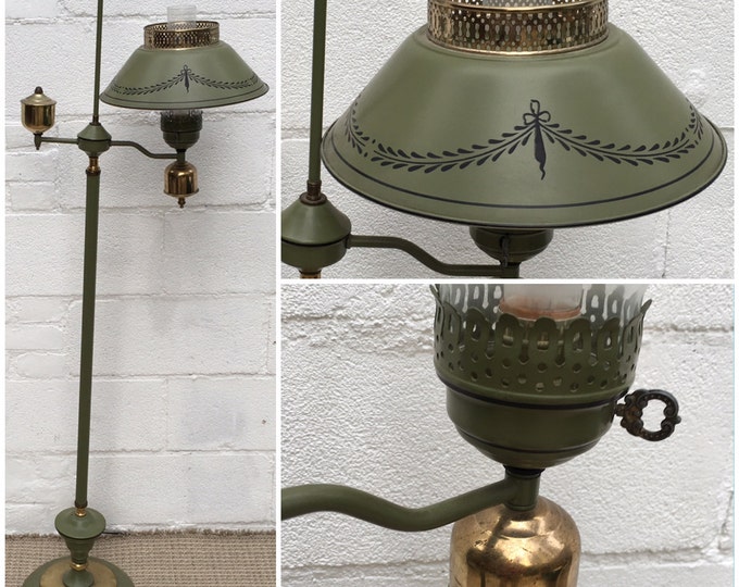 Toleware Hurricane Floor Lamp Electrified Oil Lamp Tole Etsy