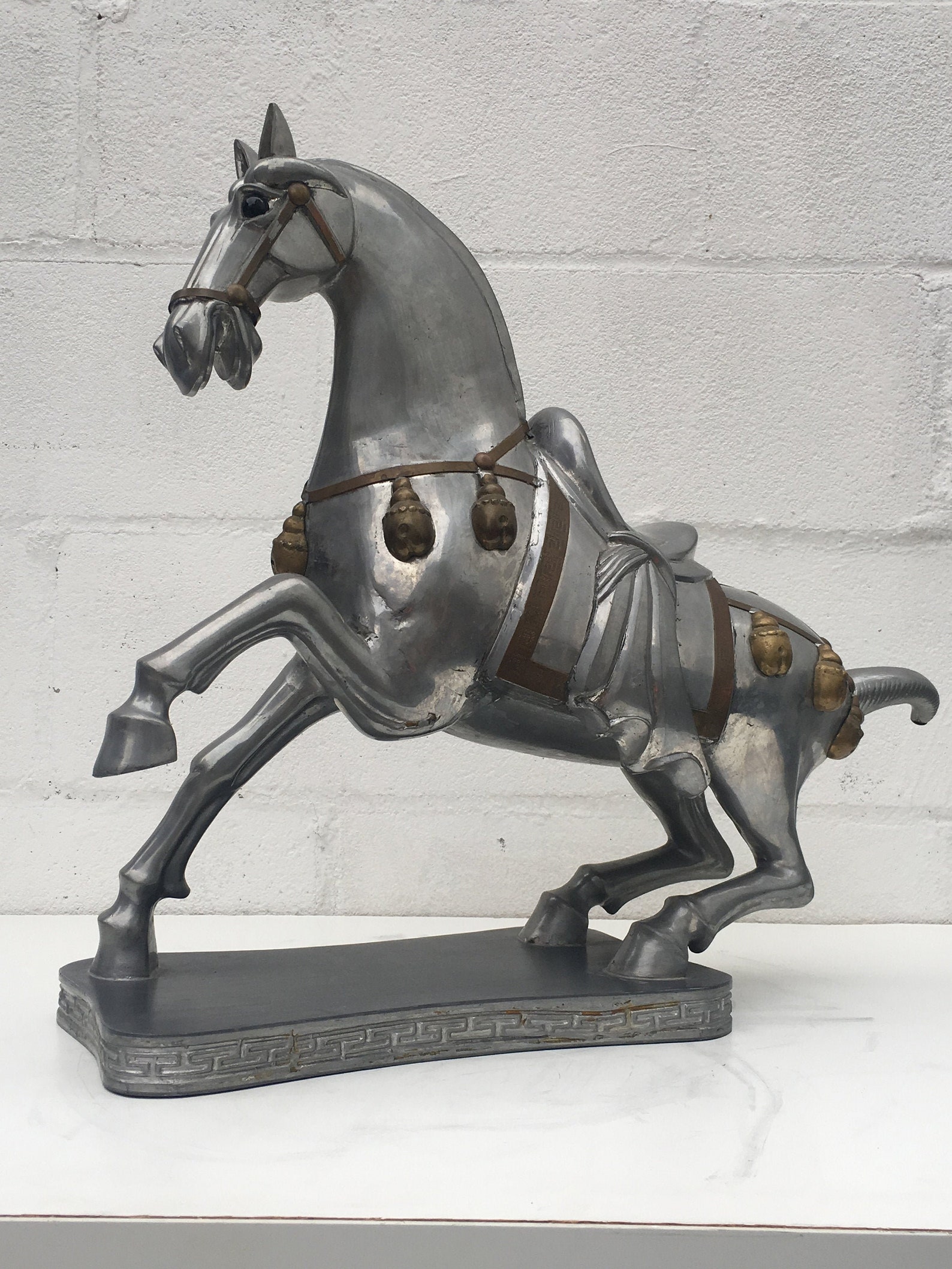 FREE SHIPPING in US Vintage Chinese Pewter Horse Statue Etsy
