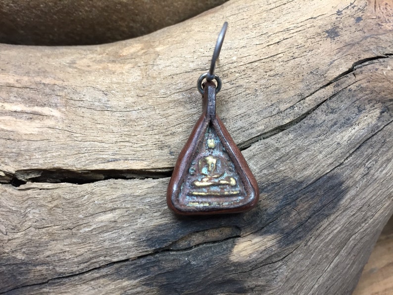 Healing Simple Womens Earrings Boho Energy Charm Spiritual Rustic Meditation Brass Buddha Earrings Yoga Gift for Women Minimalist