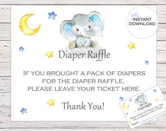 Free Printable Elephant Diaper Raffle Diaper Raffle Ticket