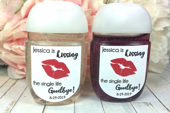 Kiss the miss goodbye, Bachelorette party favor labels, Bridal shower favor labels, hand sanitizer labels, Hand sanitizer favor label Il_570xn