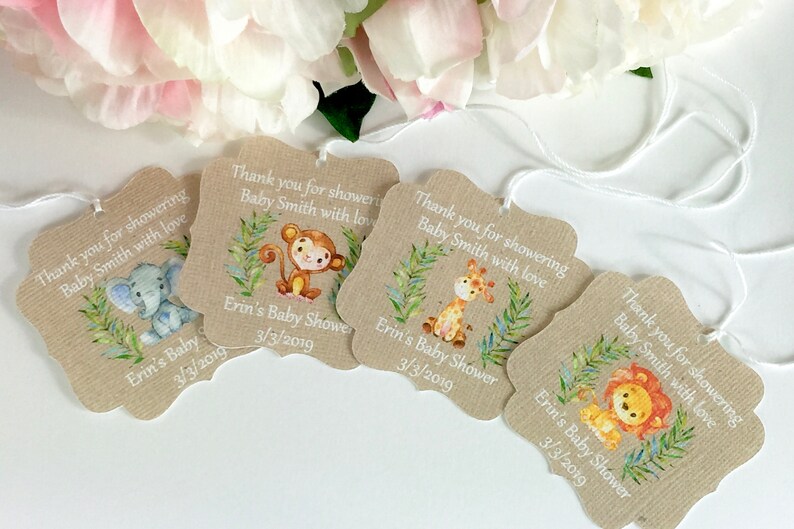 Safari Baby Shower Favor Tags Giraffe Baby Shower Thank You Etsy