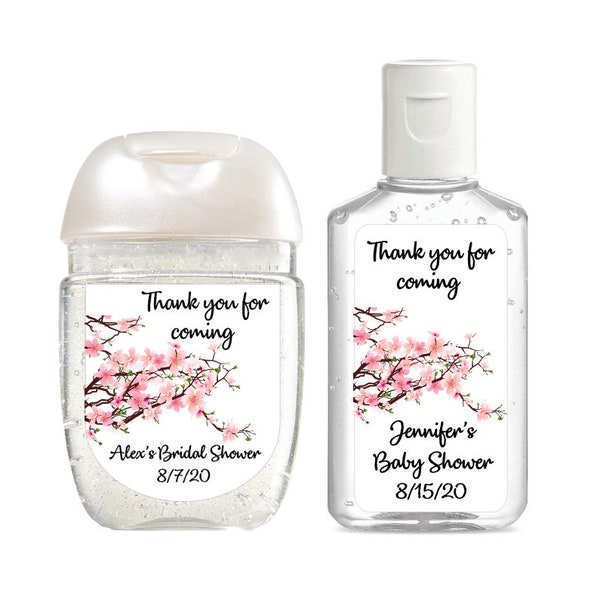 Cherry blossom baby shower favors, cherry blossom bridal shower stickers, Sweet 16 thank you stickers, Wedding favor labels