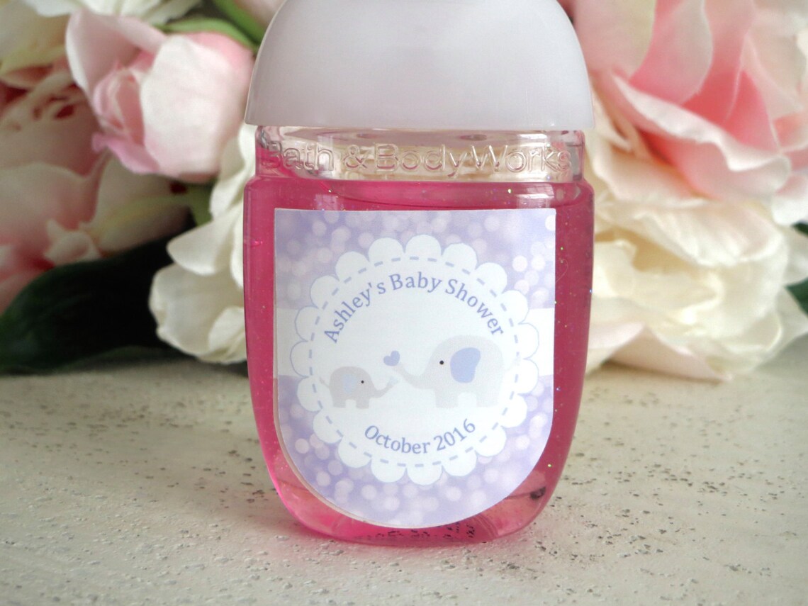 Hand Sanitizer Labels Elephant Baby Shower Favor Labels Etsy