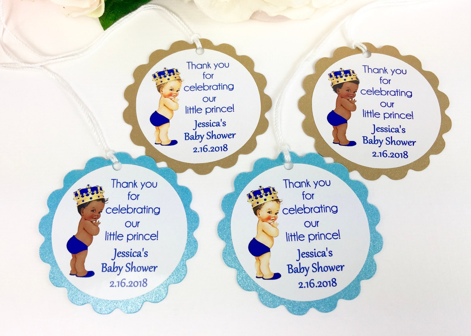 Little Prince Baby Shower Favor Tag Boy Baby Shower Favor Etsy