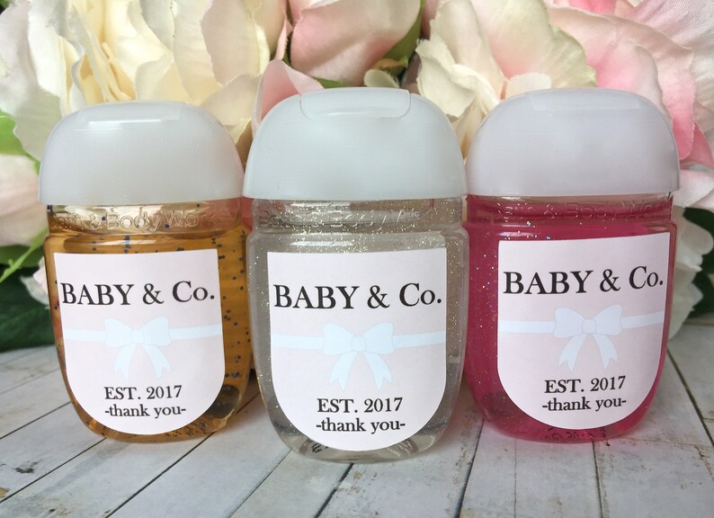 Baby And Co Baby Shower Favor Label Hand Sanitizer Labels Etsy