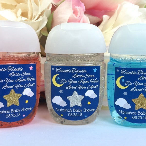 Twinkle twinkle little star first birthday party favor label, Twinkle Twinkle Little Star baby shower favor label, hand sanitizer favor