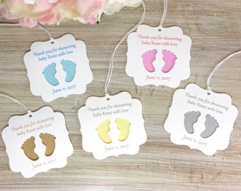 Baby shower favor tags, baby shower party favor tag, baby shower thank you tags, baby shower gift tags, baby shower favors girl