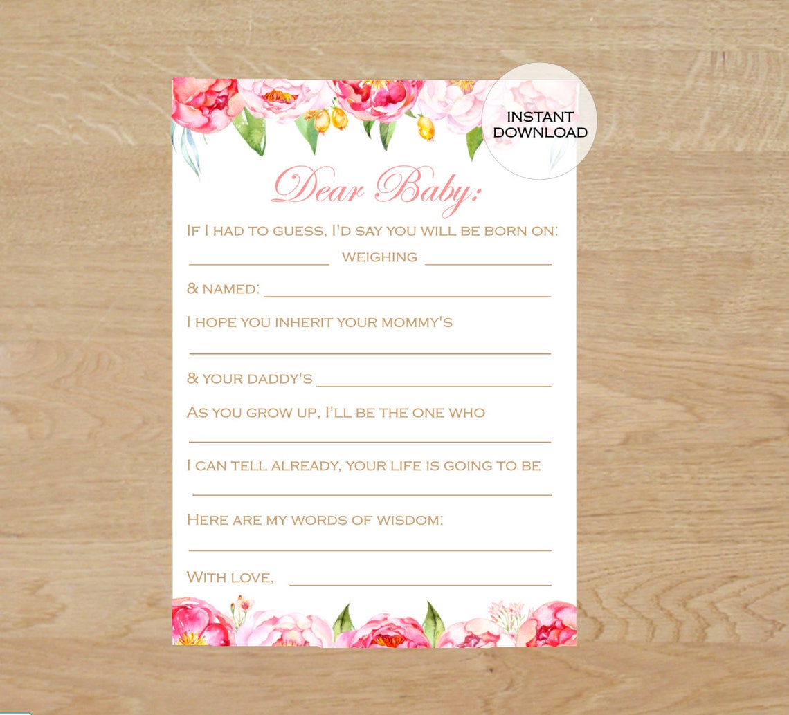 Printable Baby Shower Game Baby Shower Games Girl Baby | Etsy