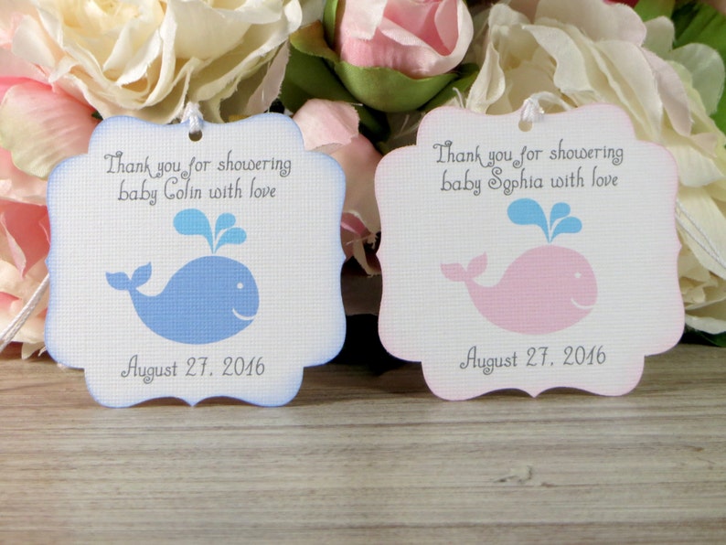 Whale baby shower favor tags Girl baby shower gift tag Ahoy It/'s a boy Boy baby shower favor tags Nautical baby shower thank you tags