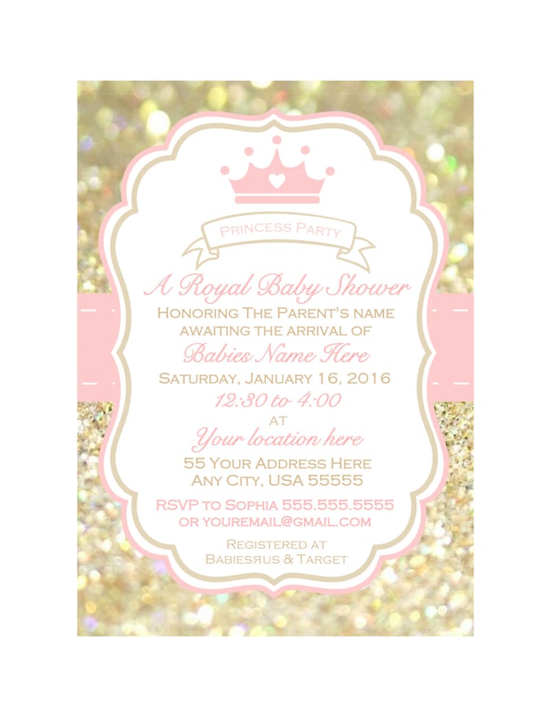 Printable female youngster shower Invitation, kid shower invite, Crimson and Gold child shower invitation, Princess bash invitation, Royal shower picture regarding Printable Girl Baby Shower Invitations titled Printable lady boy or girl shower Invitation, child shower invite, Crimson and Gold child shower invitation, Princess celebration invitation, Royal shower