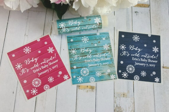Baby its cold outside favor label, Baby it's cold outside baby shower favor label, Winter baby shower lip balm labels, Chapstick label Il_570xn