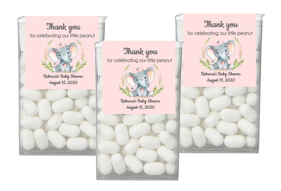 pink elephant baby shower favors