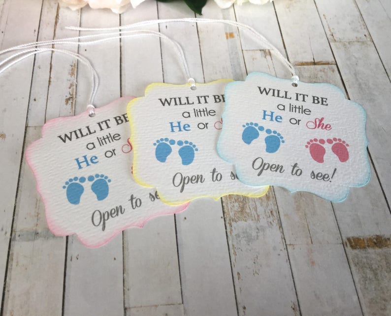 Gender Reveal Party Favor Tags Gender Reveal Ideas Gender Etsy